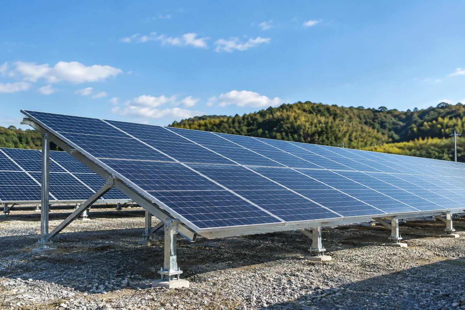 太陽光パネル：太陽光工事のAIイメージ